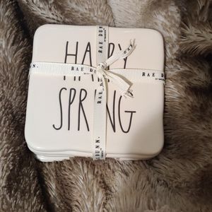 Rae Dunn Happy spring ceramic coaster